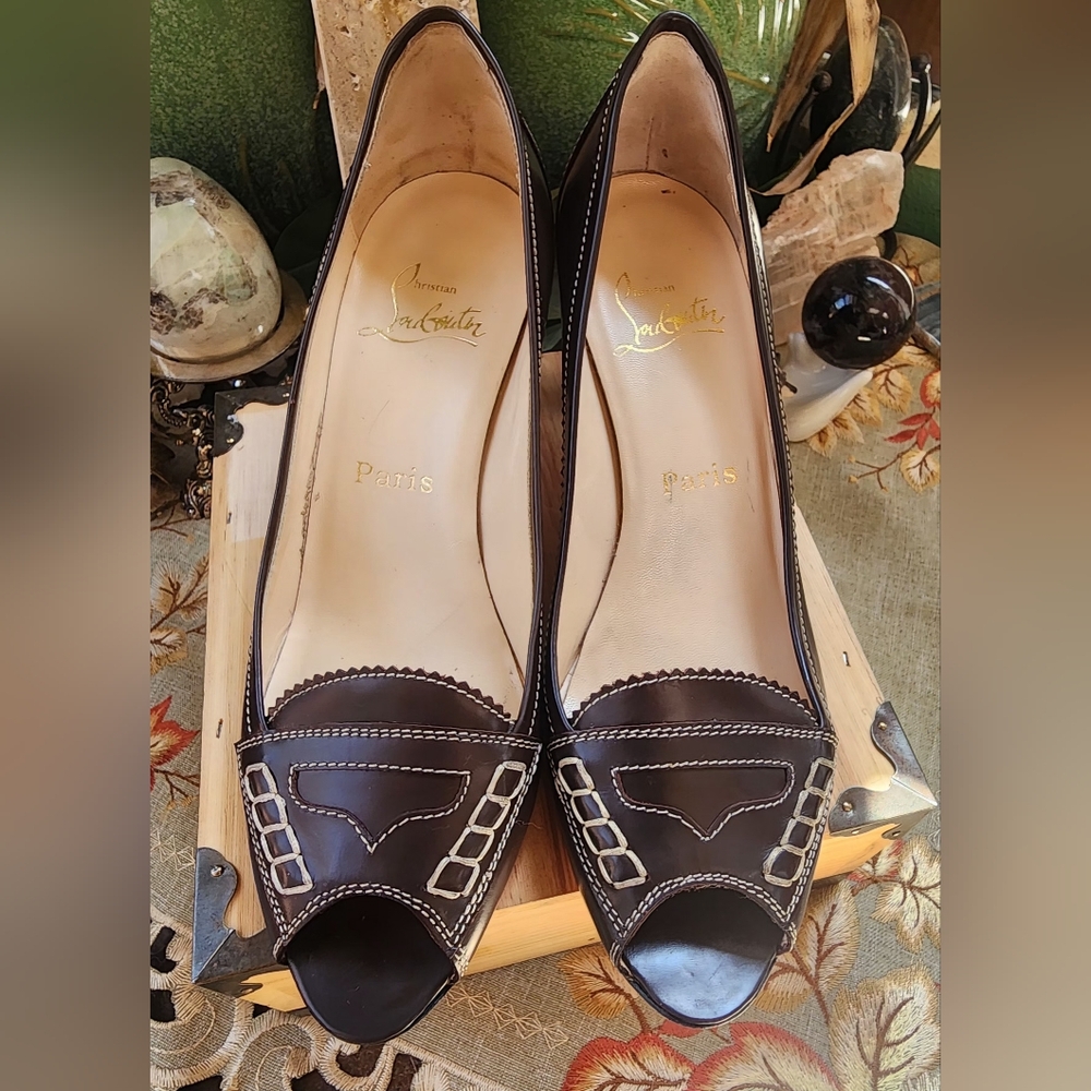 Christian Louboutin Brown Heeled Shoes